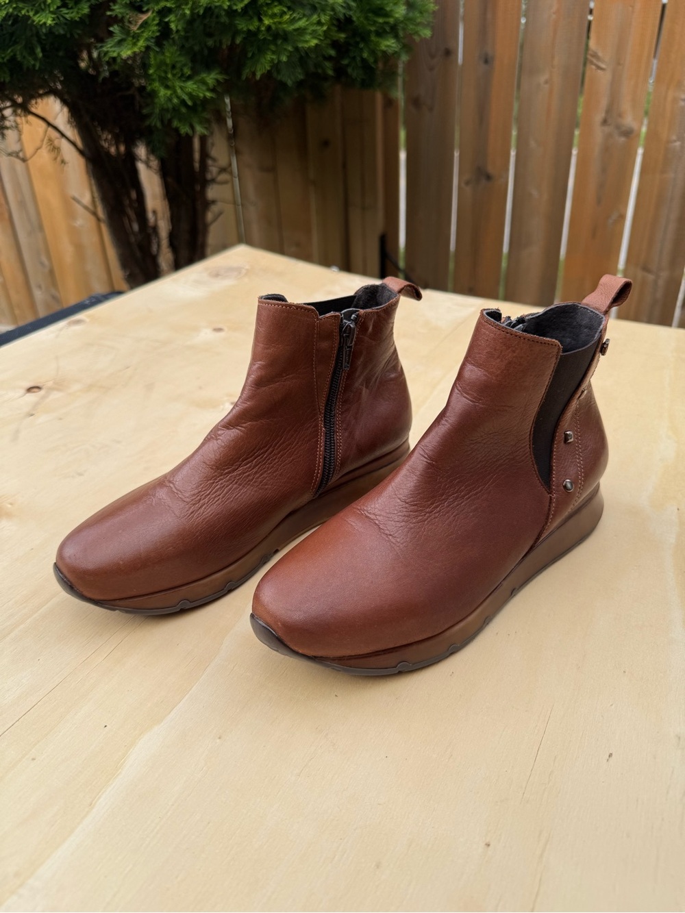Carmela Brown Leather Ankle Boots
